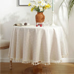 nappe table lin polyester imprimé pivoine tassels rustique vintage extérieur hiver noël mariage