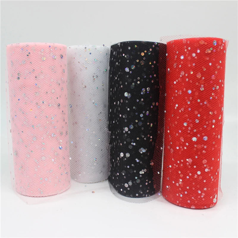 tulle décoratif paillettes rose gris noir rouge mariage décoration événementiel fourniture festive matériaux bricolage