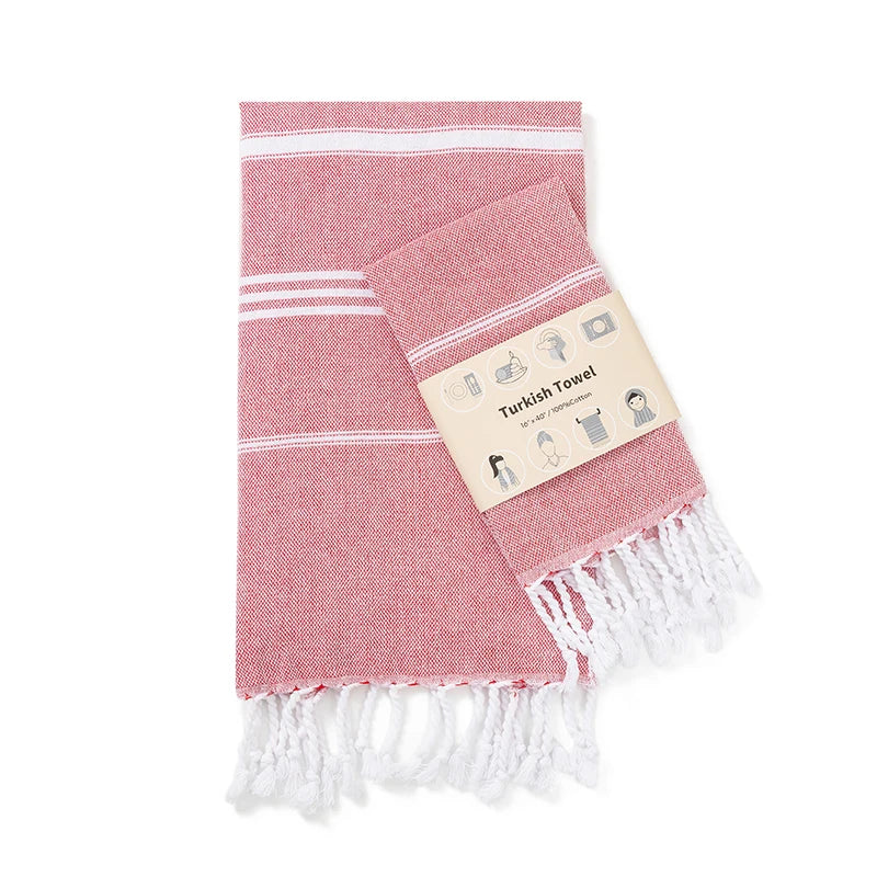serviette table rayée moderne bleu clair vert rose gris jaune orange violet coton polyester