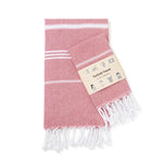 serviette table rayée moderne bleu clair vert rose gris jaune orange violet coton polyester