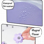 tablette magnétique violet noir blanc moderne papier notes marqueurs calendrier fleurs