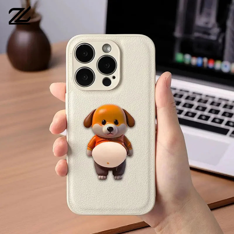 figurine chien peluche adhésive cartoon mignonne orange grise blanche décoration téléphone cadeau enfant festival