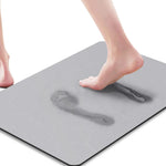 tapis bain antidérapant moderne gris noir marron clair imprimé marbré minimaliste