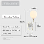 lampe murale moderne ours motif texture mat blanc doré chambre enfant okolets