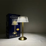 lampe table or transparent moderne veilleuse tactile rechargeable led base solide élégante chambre