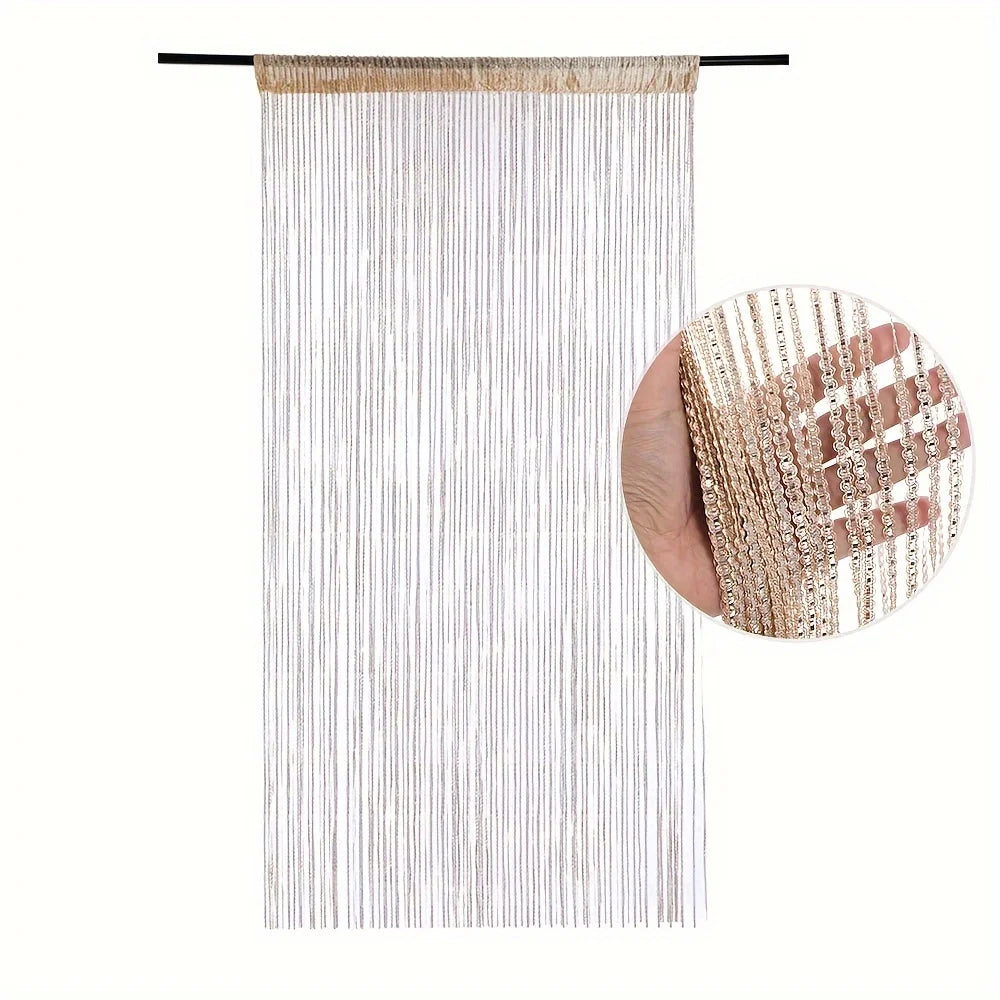 rideau franges semi transparent moderne blanc multicolore porte chambre coucher décoration