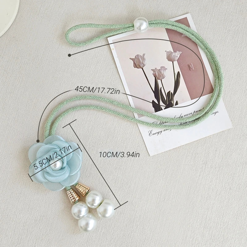 ruban rideaux fleur blanche adhésif élégant blanc rose bleu vert