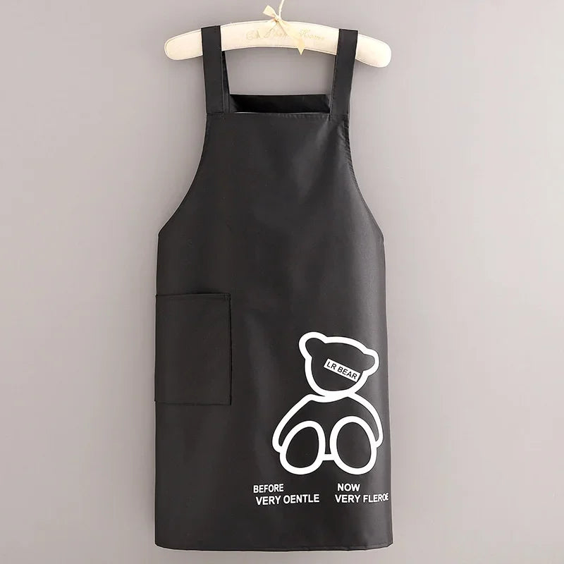 tablier cuisine noir blanc rose bleu gris illustration ours text avant léger maintenant flexible