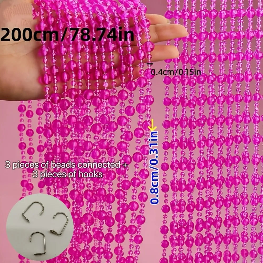 rideau rose blanc violet halloween moderne opalescent polyester crochets métalliques