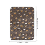 tapis absorbant imperméable chien chat motif pattes coeur lavable antidérapant intérieur moderne bleu