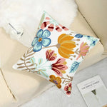 taie d'oreiller carrée moderne motif floral multicolore polyester décoration lit canapé voiture