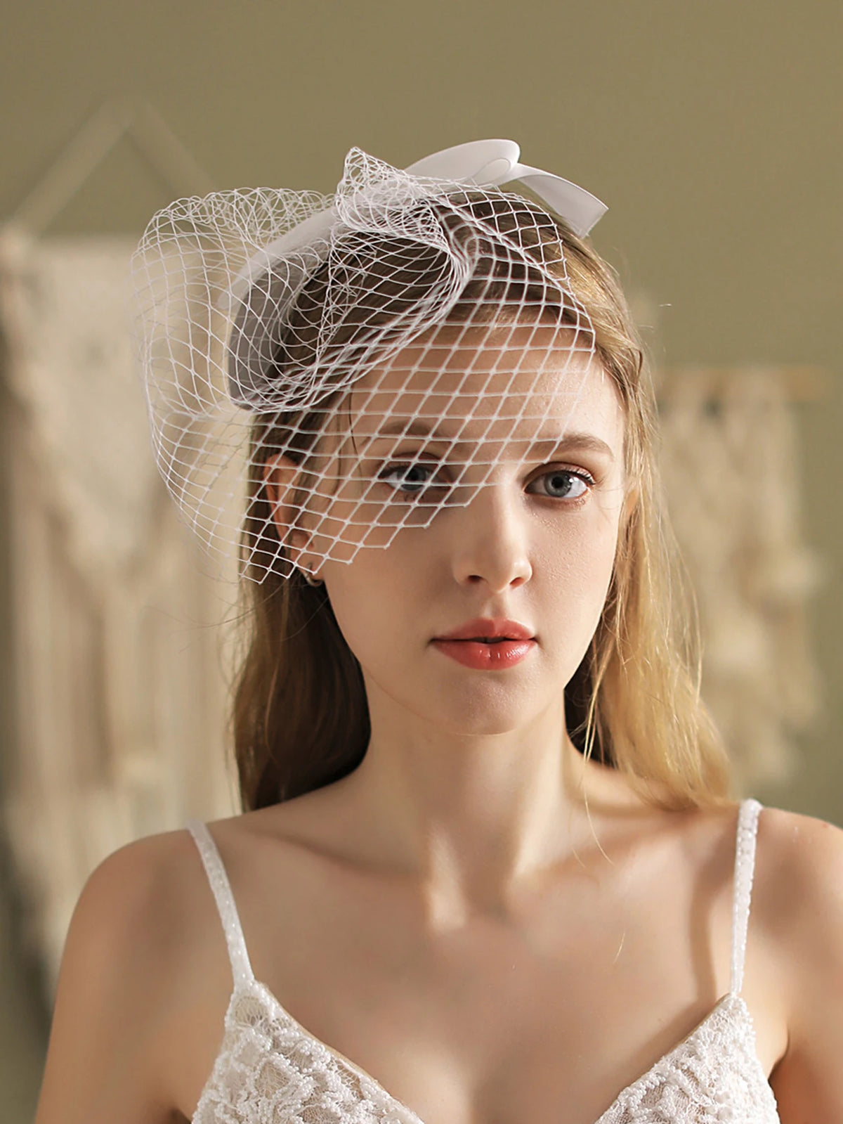 voile mariée transparent voile cage voile fard joues accessoire cheveux vintage élégant dentelle satin
