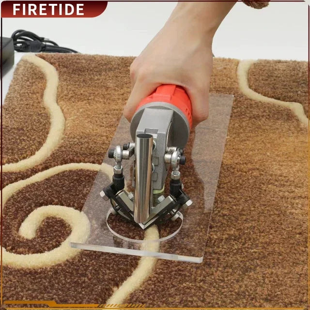 outil tapisserie moderne rouge transparent tapis beige motifs marron adaptateur électrique pièces fixation embouts