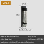 lampe murale moderne cristal bulle aluminium anti rouille extérieure noir argenté led ip65 garage