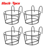 supports fleurs suspendus métal noir blanc moderne double crochet balcon clôture