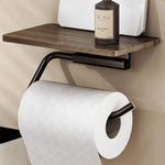 étagère murale bois foncé moderne adhésive porte serviettes support serviettes papier rangement facile durable