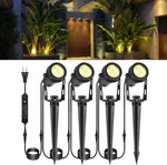 spots lumineux paysage ip65 moderne 12v led pack noir étanche transformer