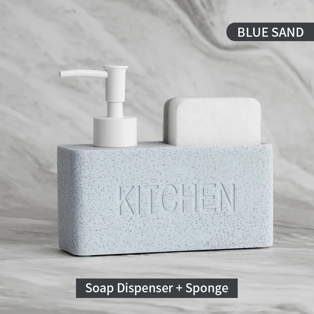 distributeur savon liquide gant cuisine marbré granité moderne noir blanc