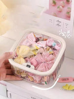 boîte rangement transparente moderne ridge verticale poignée clips cheveux 15cm 15cm 8.5cm