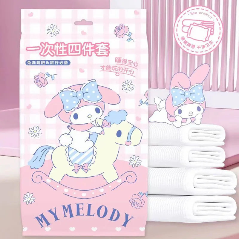 kits literie jetable kuromi mariage anniversaire noel serviettes kawaii motifs personnages