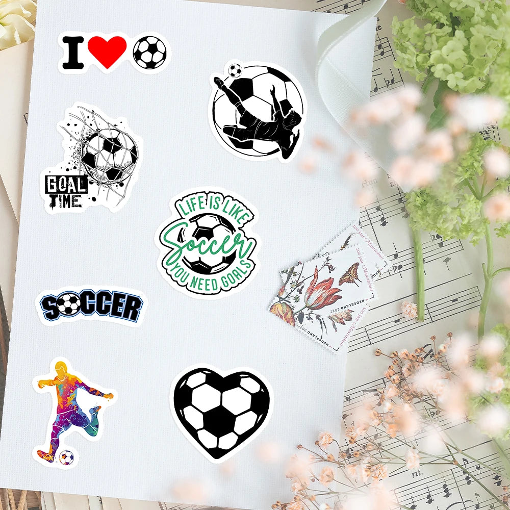 stickers football graphiques couleurs noires blanches vertes rouges bleues jaunes grises adhésifs sportifs physiques