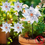 éolienne décorative rouge blanche glitter moderne oiseau répulsif jardin extérieur bleu fleuri