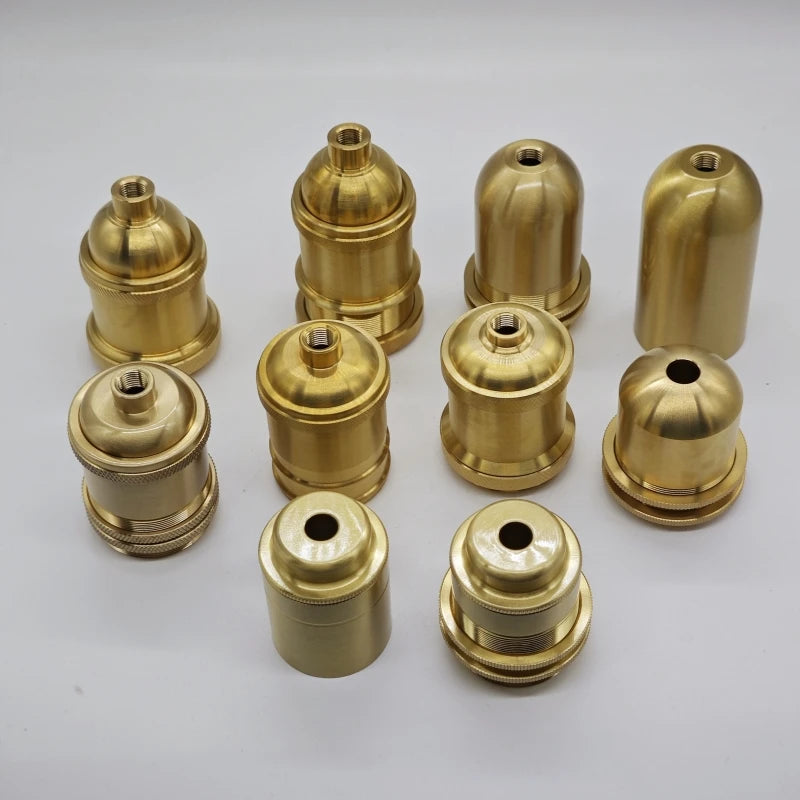 socquettes ampoule dorées douille blanche vintage base laiton fixations classiques ul sécurité echangement facile