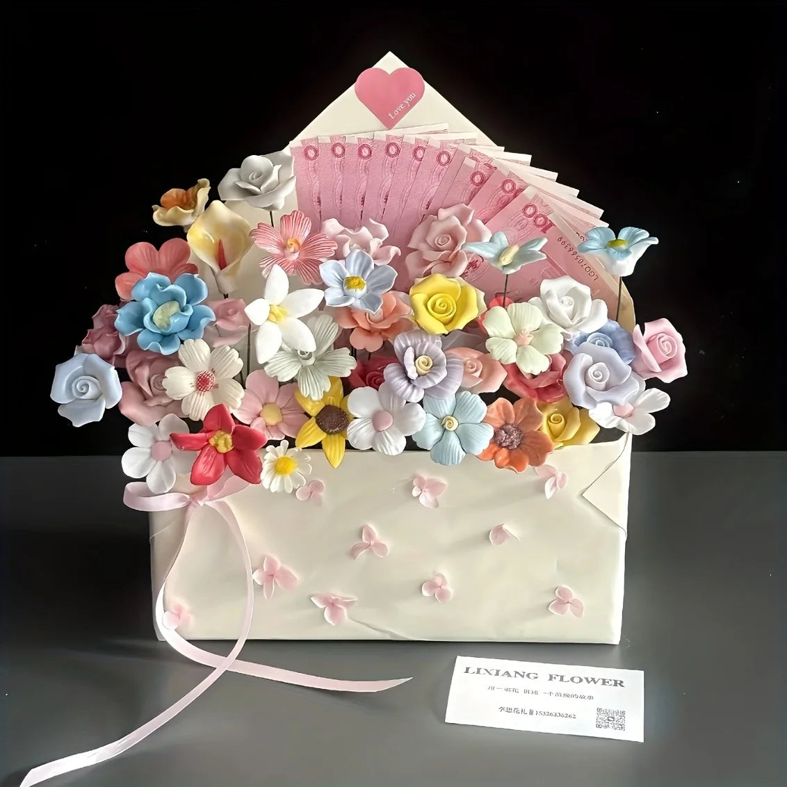 bouquet fleurs artificielles céramique multicolore décoration intérieure extérieure moderne anniversaire noël valentin mariage