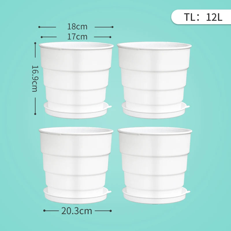pots fleurs plastique blanc rayures modernes contrôleur racines 14cm 17cm 21cm pack pièces