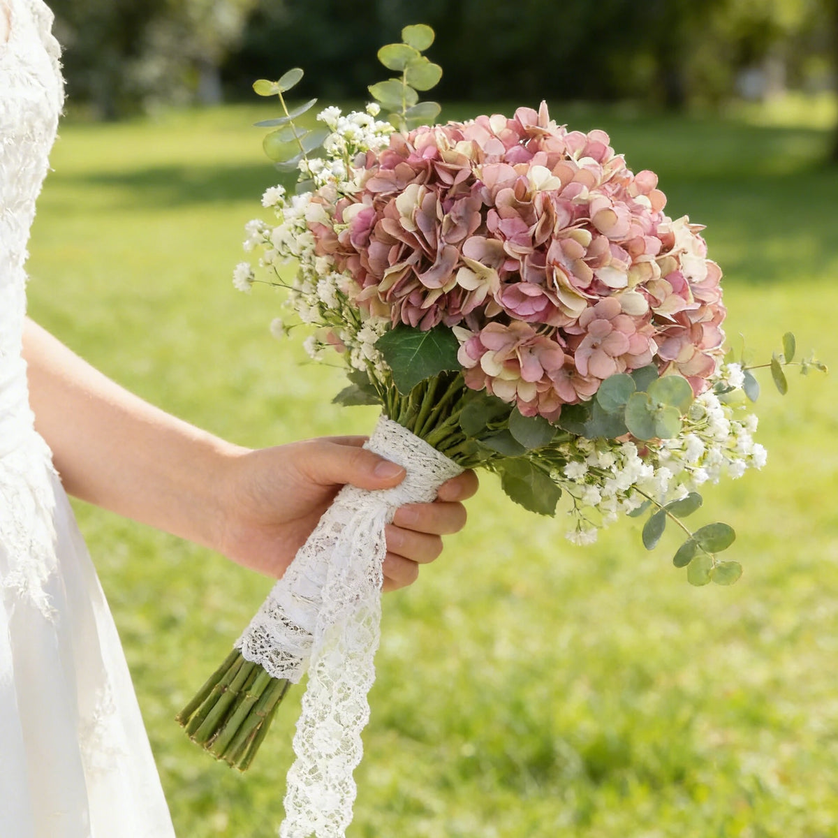 bouquet fleurs artificielles soie hortensia mariage décoration intérieure vase transparent anniversaire élégant modernes