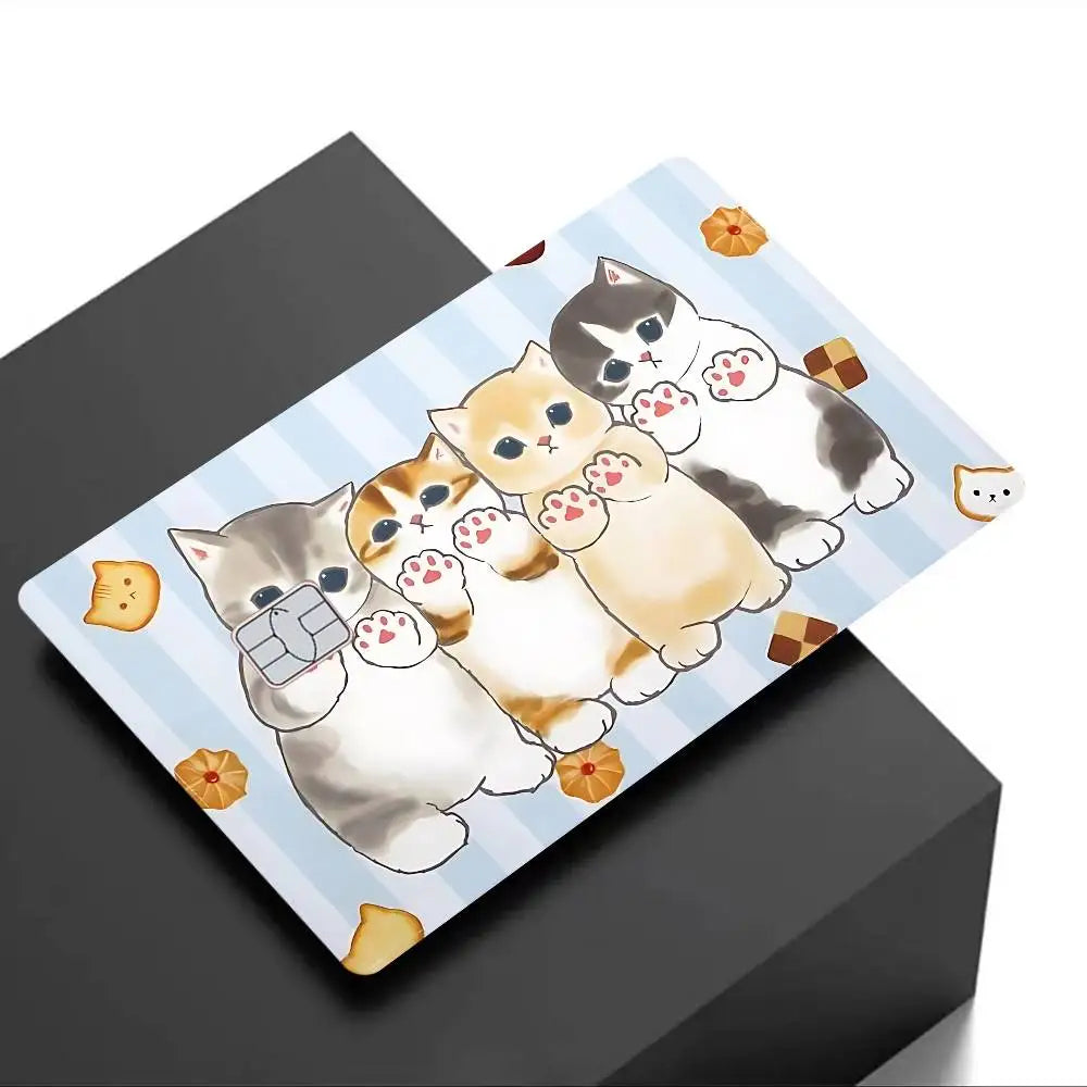 sticker carte crédit dessin animé chats biscuits mofusand waterproo