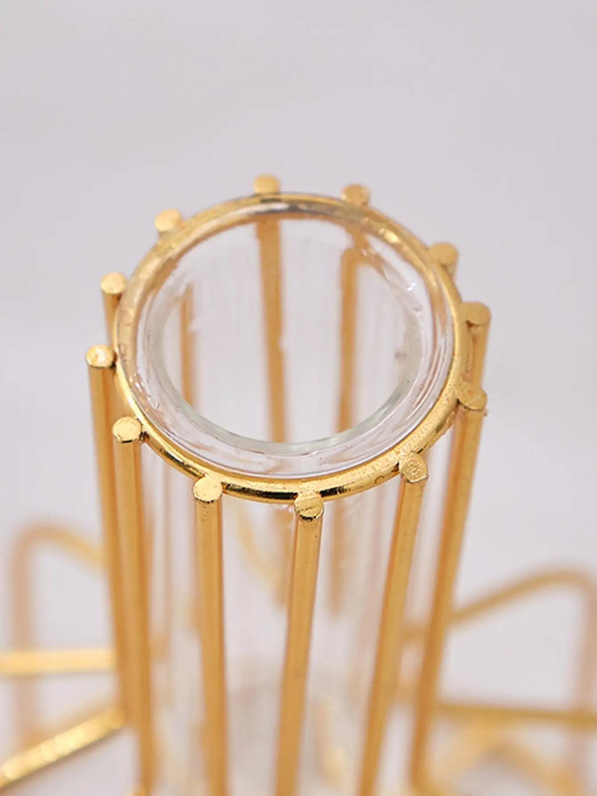 vase decoratif metal or moderne transparent geometrique fleurs plantes salon