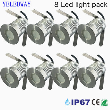lumière led encastrable extérieure ip67 moderne 1w 3w 12v 24v argente argenté minimaliste