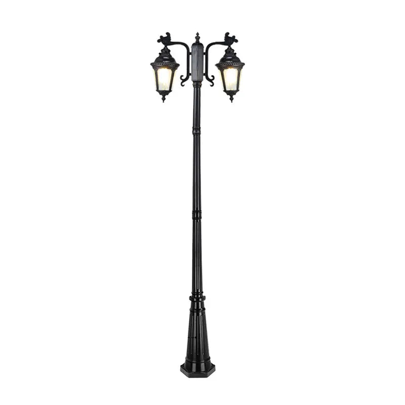 lampe rue industrielle led ip65 noir texture métallique classique deux têtes aluminium vintageextérieur