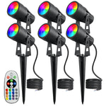 projecteur paysager led noir moderne télécommande éclairage extérieur ip65 étancheRGBO