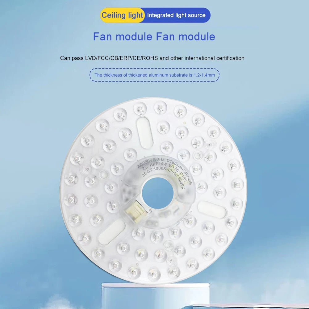 module lumineux ventilateur led blanc blanc chaud neutre moderne fixations vis