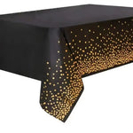 assiettes pois dorés noires gobelets serviettes tablecloth fête anniversaire mariage nouveauannée