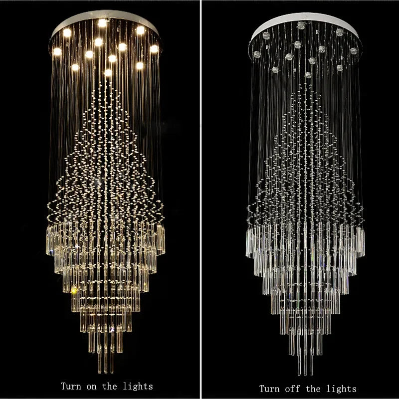 lustre moderne cristal transparent acier inoxydable flux lumineux haute certification