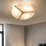 plafonnier moderne marbre blanc doré fer lumiere led facile chambre salon cuisine