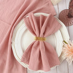 lot 50 serviettes cuisine coton bleu clair clips dorés table