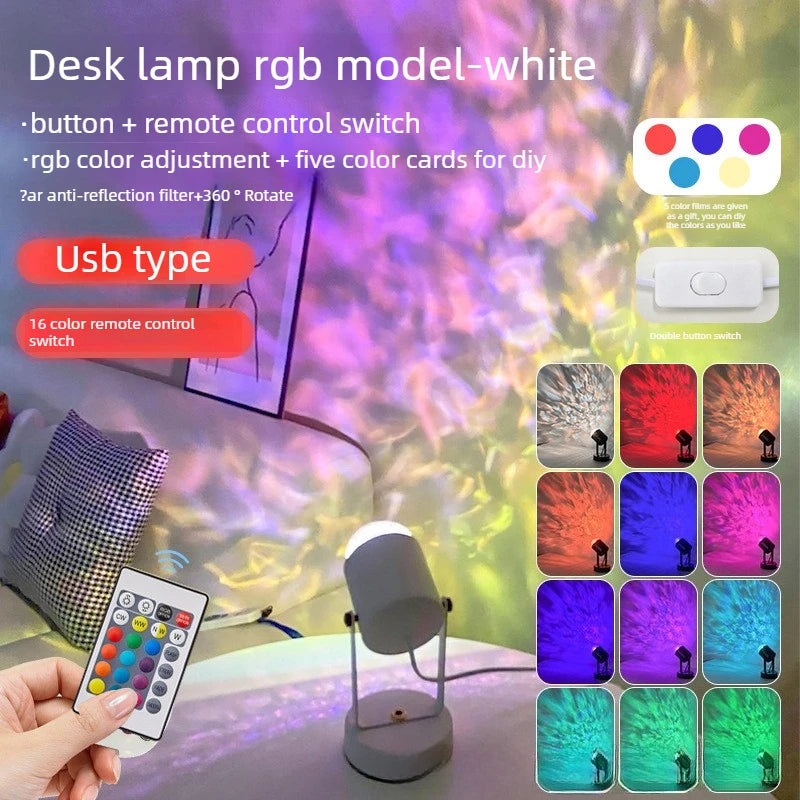 lampe ambiance blanc moderne projecteur lumière transparente base câble interrupteur
