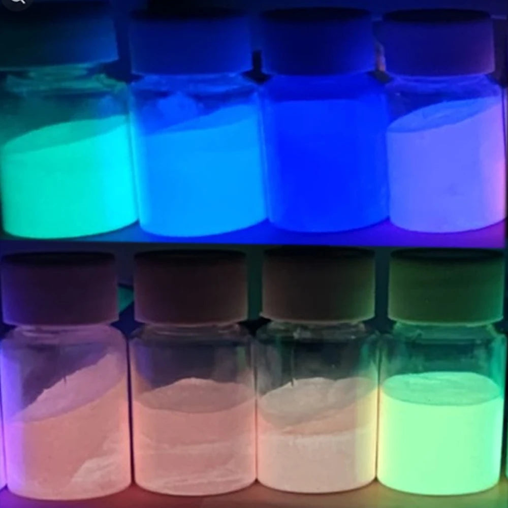 poudre lumineuse nocturne 12 couleurs paillettes ongles colorantes uniformes industrielle glow noir 10g