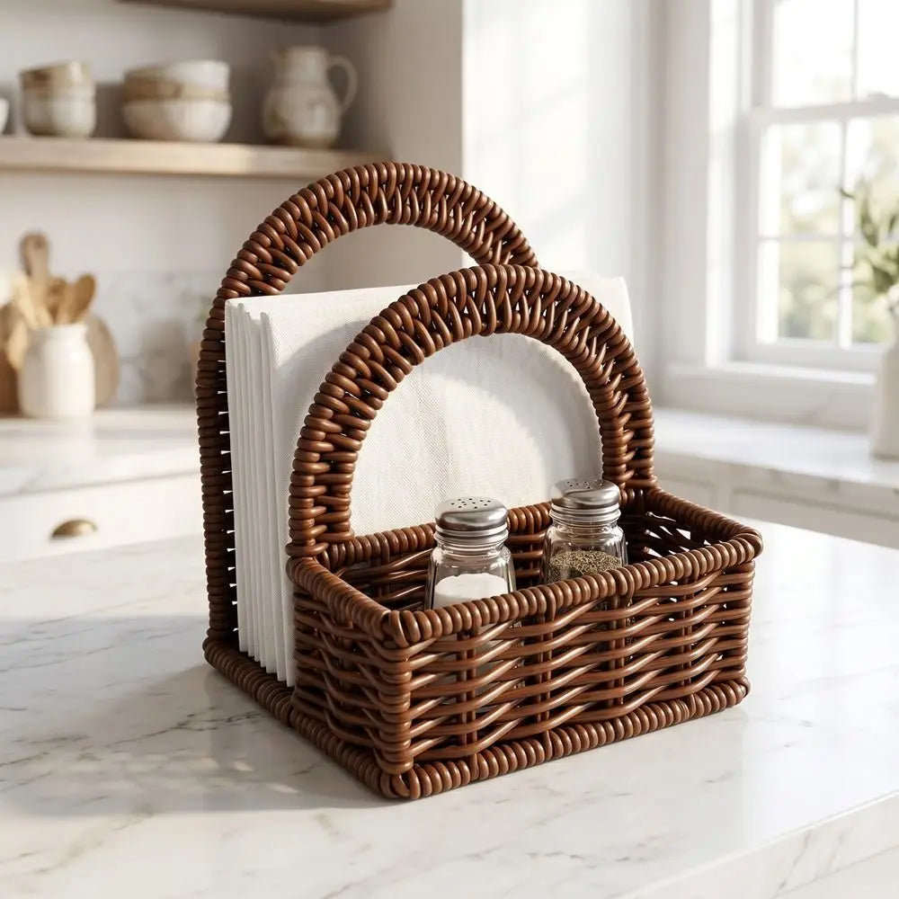 panier tressé marron rustique réutilisable serviettes décoration table opacité adulte unisexe
