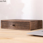 boîte bijoux bois marron rustique tiroirs poignées rangement accessoires maquillage organisation moderne