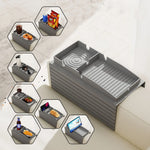 plateau silicone gris rainuré moderne plateau accoudoir canapé rangement tasses collations télécommande