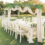 arche decorative mariage soie fleurs blanc rose classique romantique clips anniversaire baptême