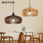 lampe suspendue bois naturel bambou moderne rustique salon chambre éclairage 220V 249 2000lm ans