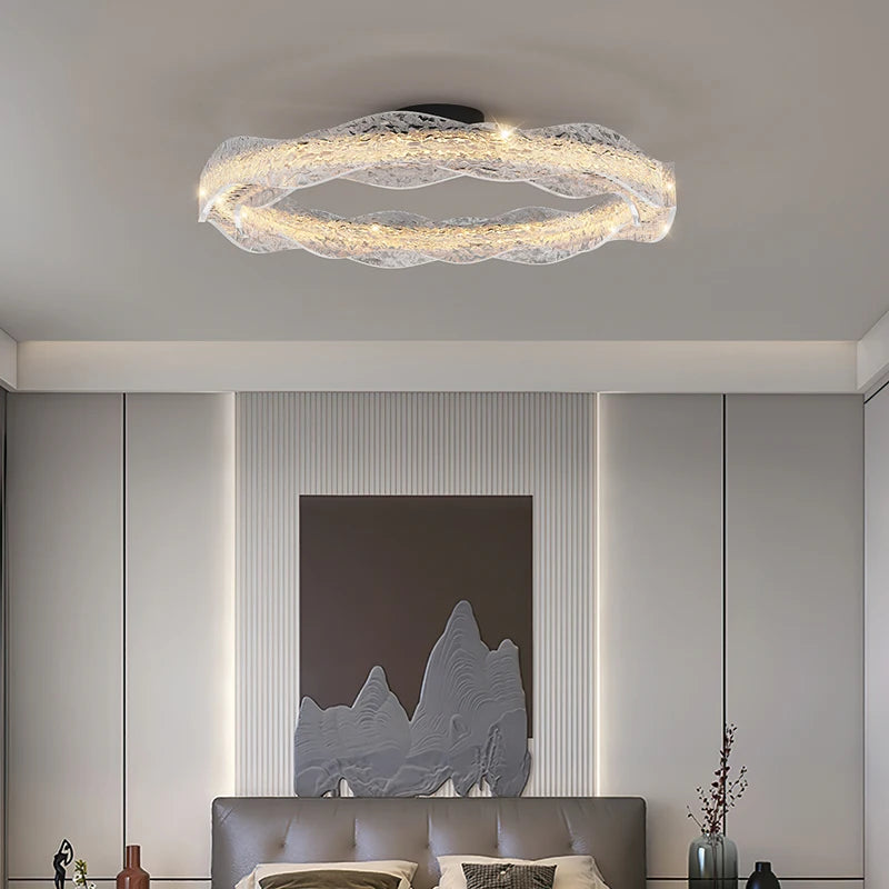 ventilateur moderne blanc noir transparent motifs décoratifs fixations crochets led télécommande