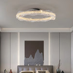 ventilateur moderne blanc noir transparent motifs décoratifs fixations crochets led télécommande