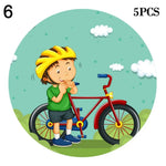 panier vélo enfant cartoon stickers motifs animaux bleu clair orange noir rose clips